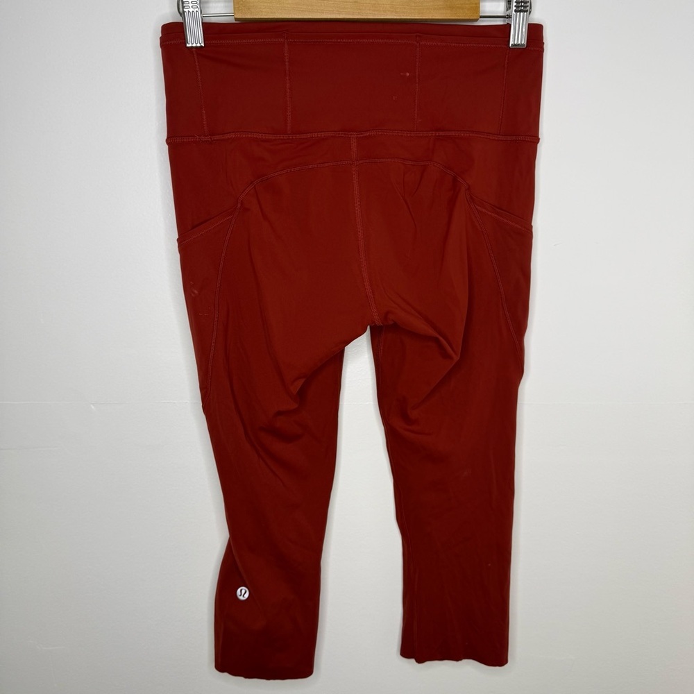 LULULEMON Dark Sport Red Fast & Free Crop II *Nulux 19” - Picture 5 of 9